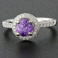 Purple Sapphire and Diamond Ring