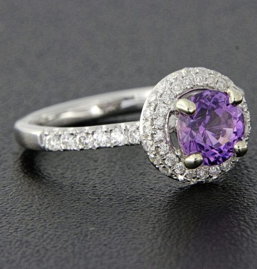 Purple Sapphire and Diamond Ring