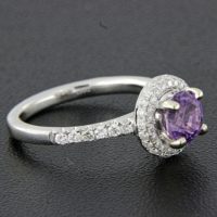 Purple Sapphire and Diamond Ring