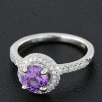 Purple Sapphire and Diamond Ring