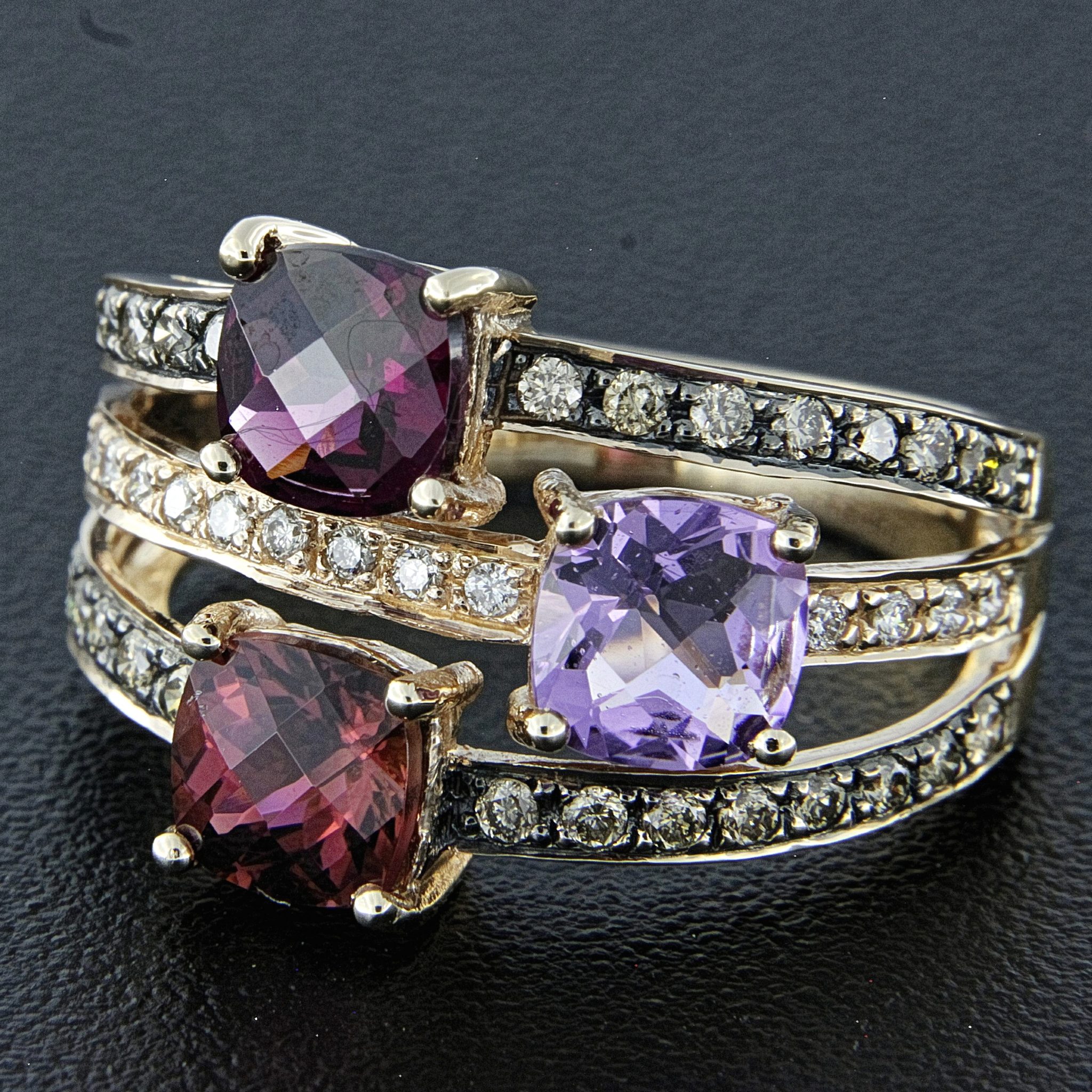 Rhodolite Amethyst and Diamond Ring Rhodolite Amethyst and Diamond Ring