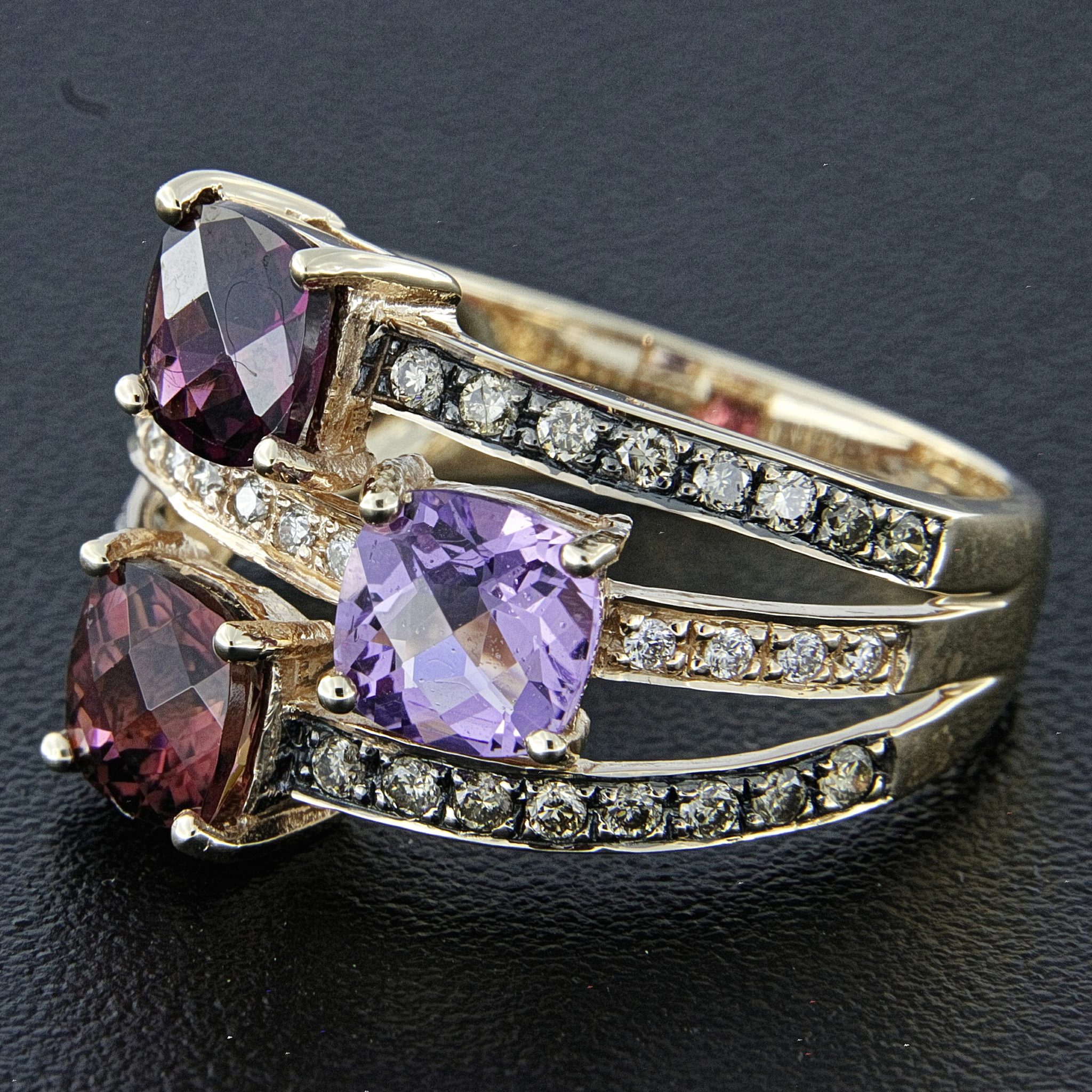 Rhodolite Amethyst and Diamond Ring Rhodolite Amethyst and Diamond Ring