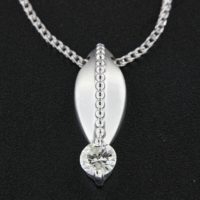 White Gold Diamond Solitaire Pendant