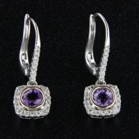 Pink Sapphire and Diamond Earrings