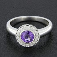 Amethyst and Diamond Halo Ring Amethyst and Diamond Halo Ring