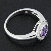 Amethyst and Diamond Halo Ring Amethyst and Diamond Halo Ring
