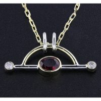 Rick Everett Designed "Barbell" Rubellite Tourmaline Pendant Rick Everett Designed “Barbell” Rubellite Tourmaline Pendant
