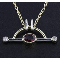 Rick Everett Designed “Barbell” Rubellite Tourmaline Pendant