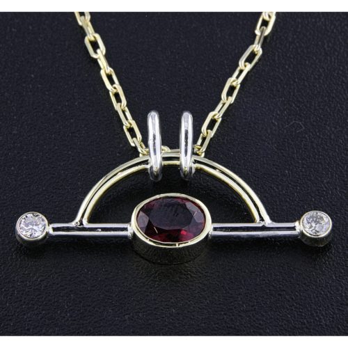 Rick Everett Designed "Barbell" Rubellite Tourmaline Pendant