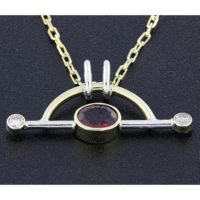 Rick Everett Designed "Barbell" Rubellite Tourmaline Pendant Rick Everett Designed “Barbell” Rubellite Tourmaline Pendant