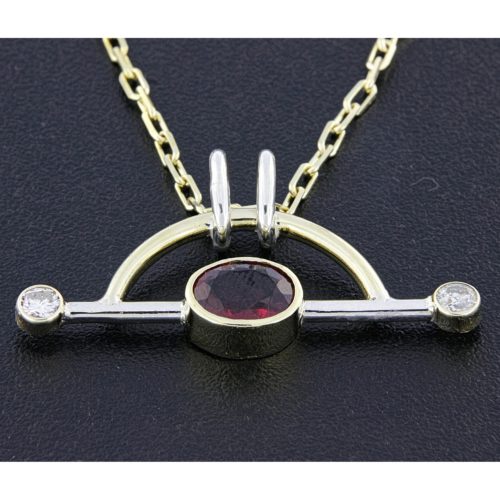 Rick Everett Designed "Barbell" Rubellite Tourmaline Pendant