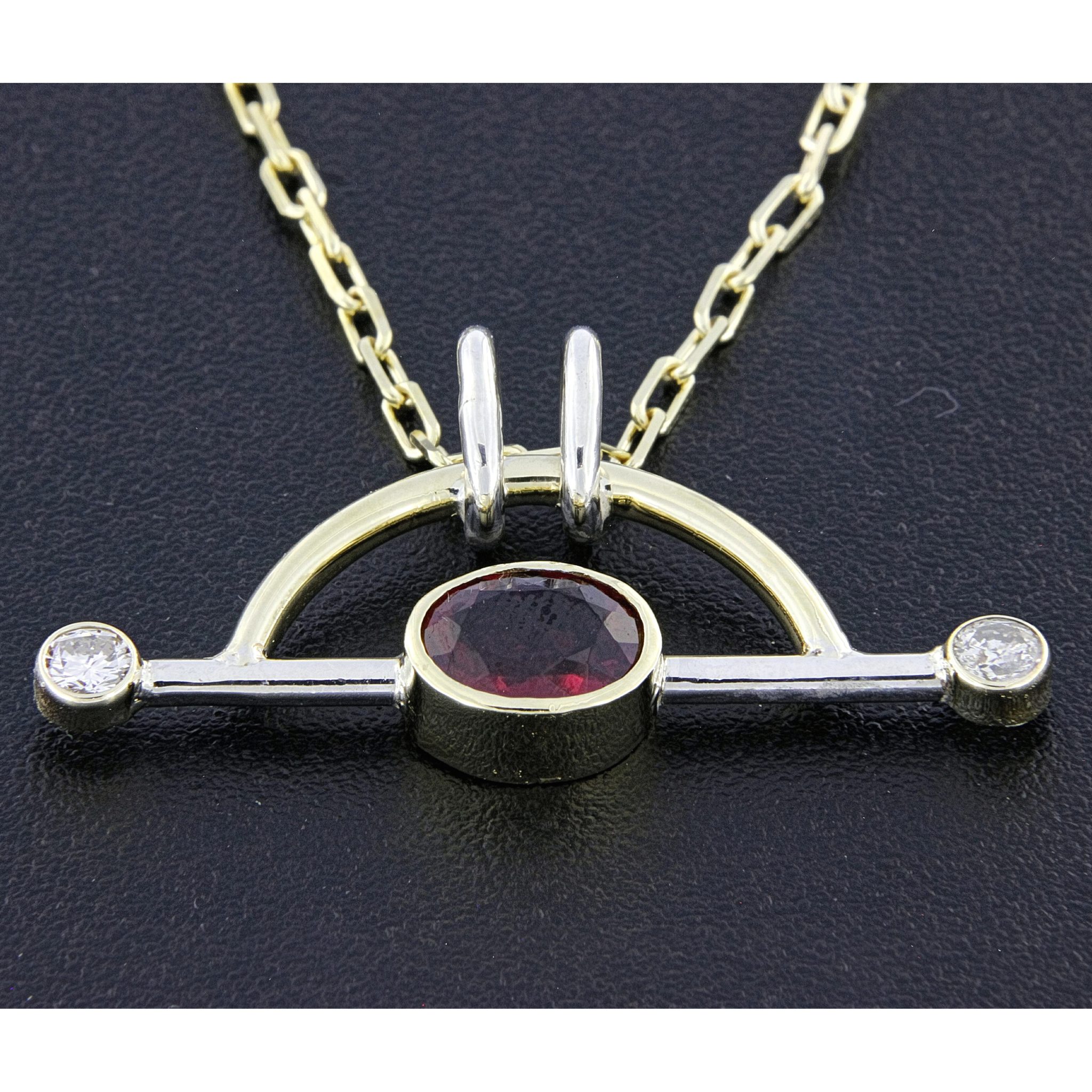 Rick Everett Designed "Barbell" Rubellite Tourmaline Pendant Rick Everett Designed "Barbell" Rubellite Tourmaline Pendant