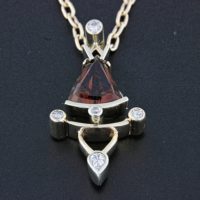 Rick Everett Designed Pendant with David Brackna Cut Oregon Sunstone Rick Everett Designed Pendant with David Brackna Cut Oregon Sunstone