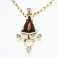 Rick Everett Designed Pendant with David Brackna Cut Oregon Sunstone