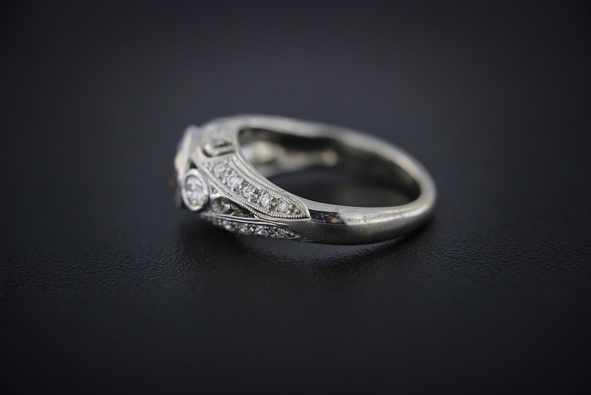 Enrique Marroquin Designed Padparadesh Sapphire and Diamond Ring Enrique Marroquin Designed Padparadesh Sapphire and Diamond Ring