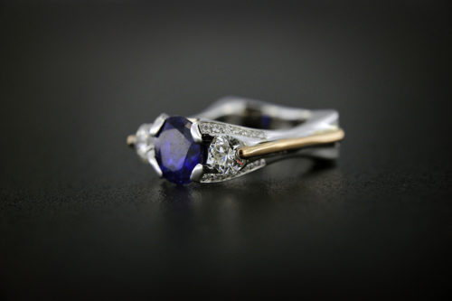 Rick Everett Designed Sapphire & Diamond Ring