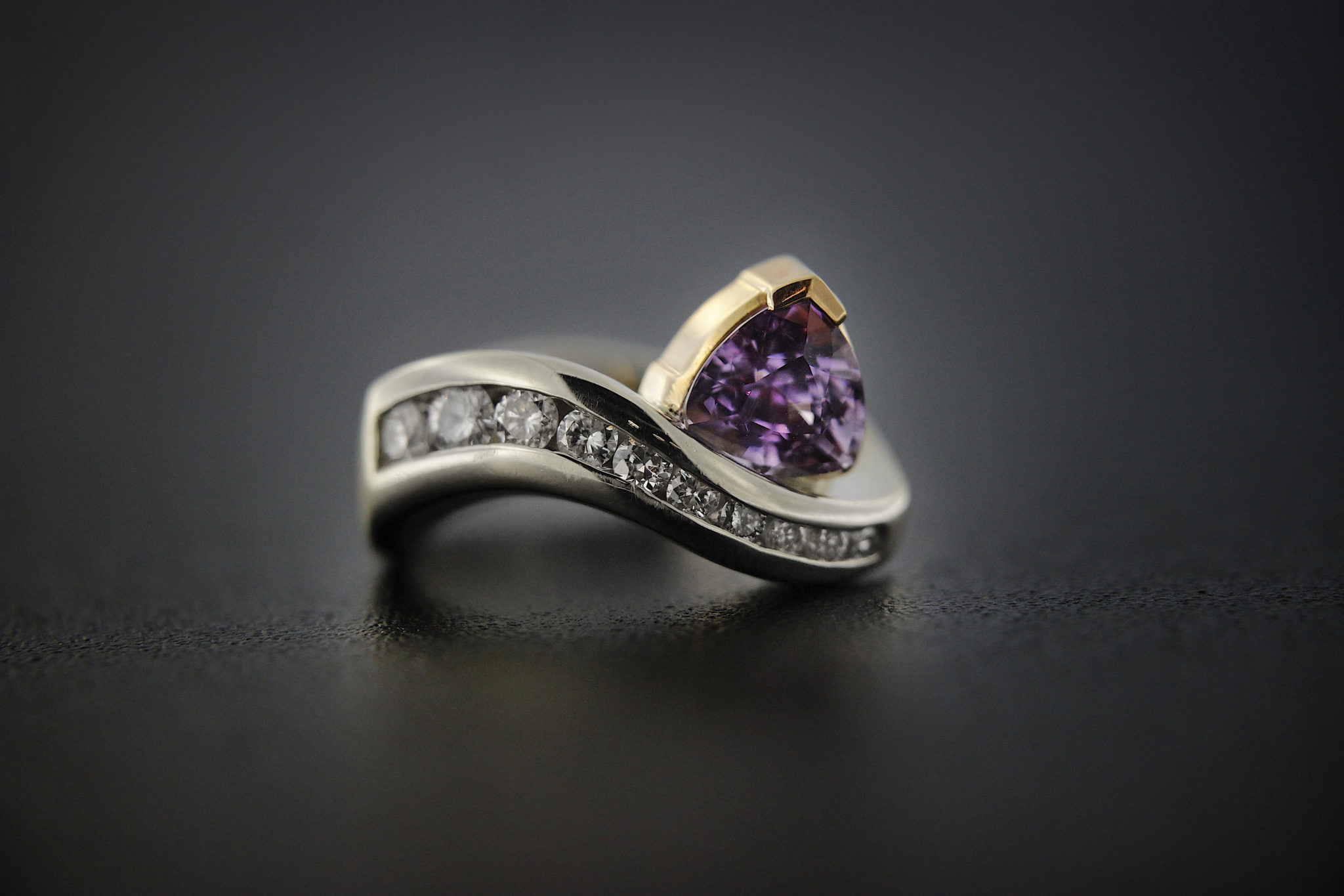 Rick Everett Designed Purple Sapphire & Diamond Ring Rick Everett Designed Purple Sapphire & Diamond Ring