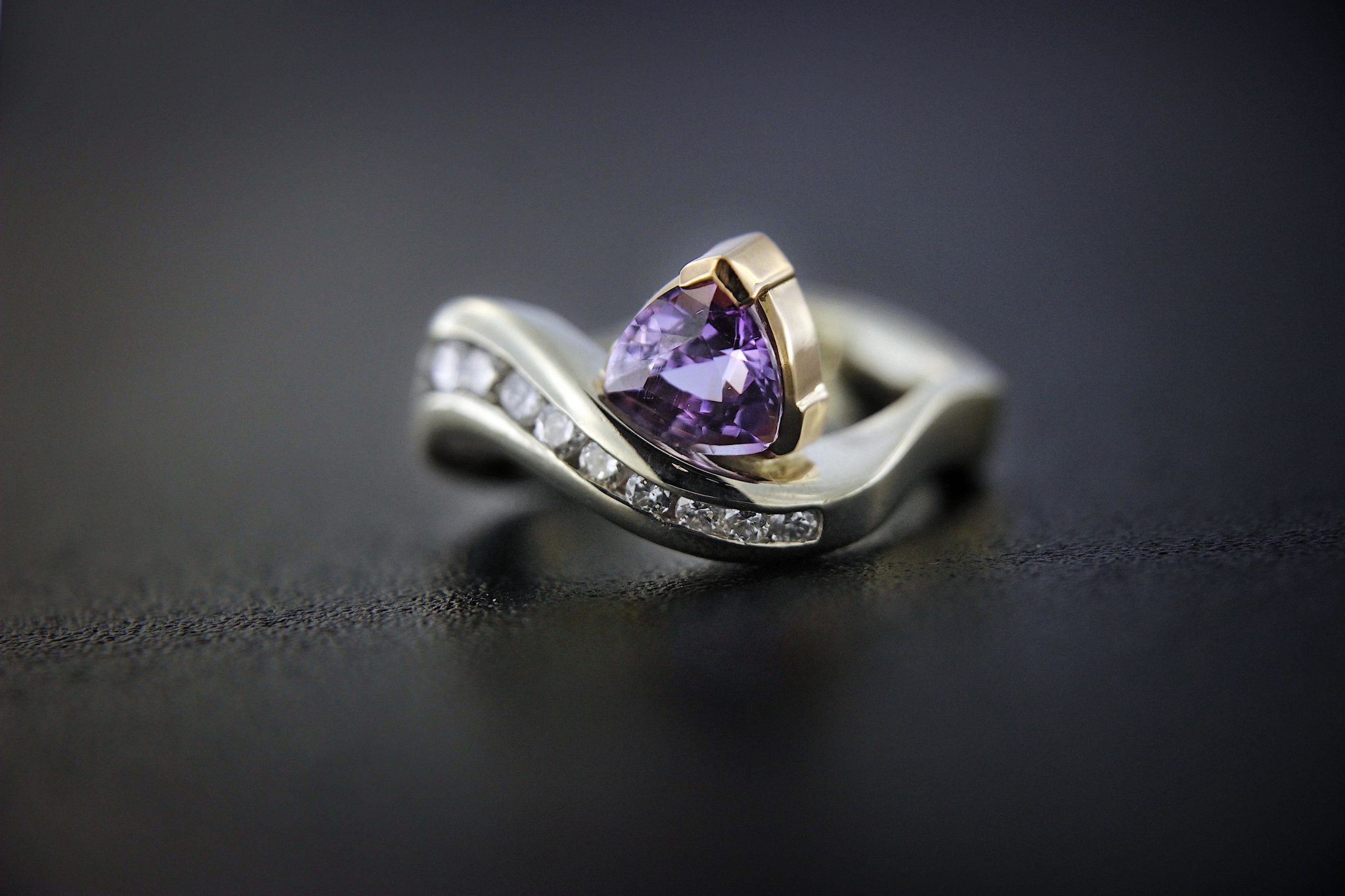 Rick Everett Designed Purple Sapphire & Diamond Ring Rick Everett Designed Purple Sapphire & Diamond Ring