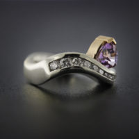 Rick Everett Designed Purple Sapphire & Diamond Ring