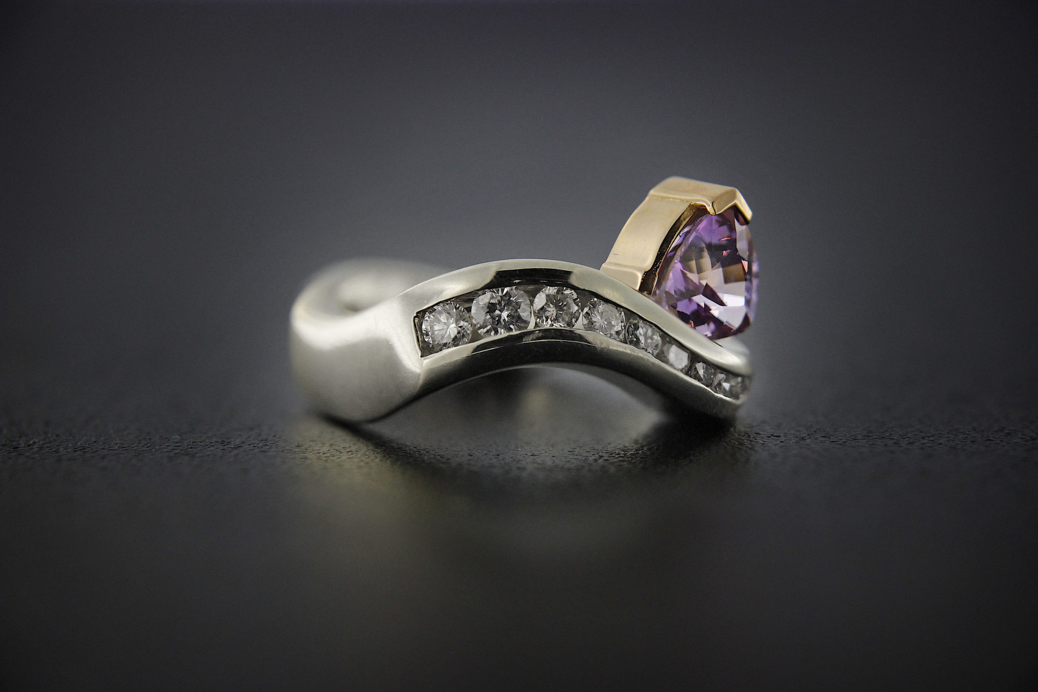 Rick Everett Designed Purple Sapphire & Diamond Ring Rick Everett Designed Purple Sapphire & Diamond Ring