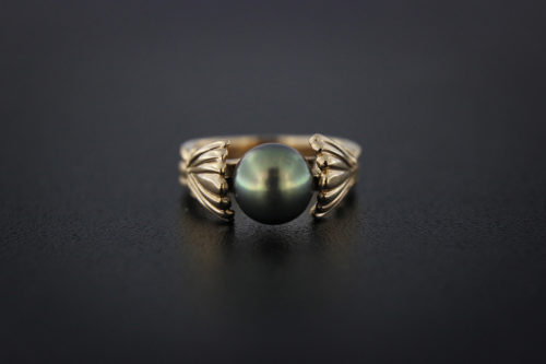 Rick Everett Designed Tahitian Pearl in Shell Ring