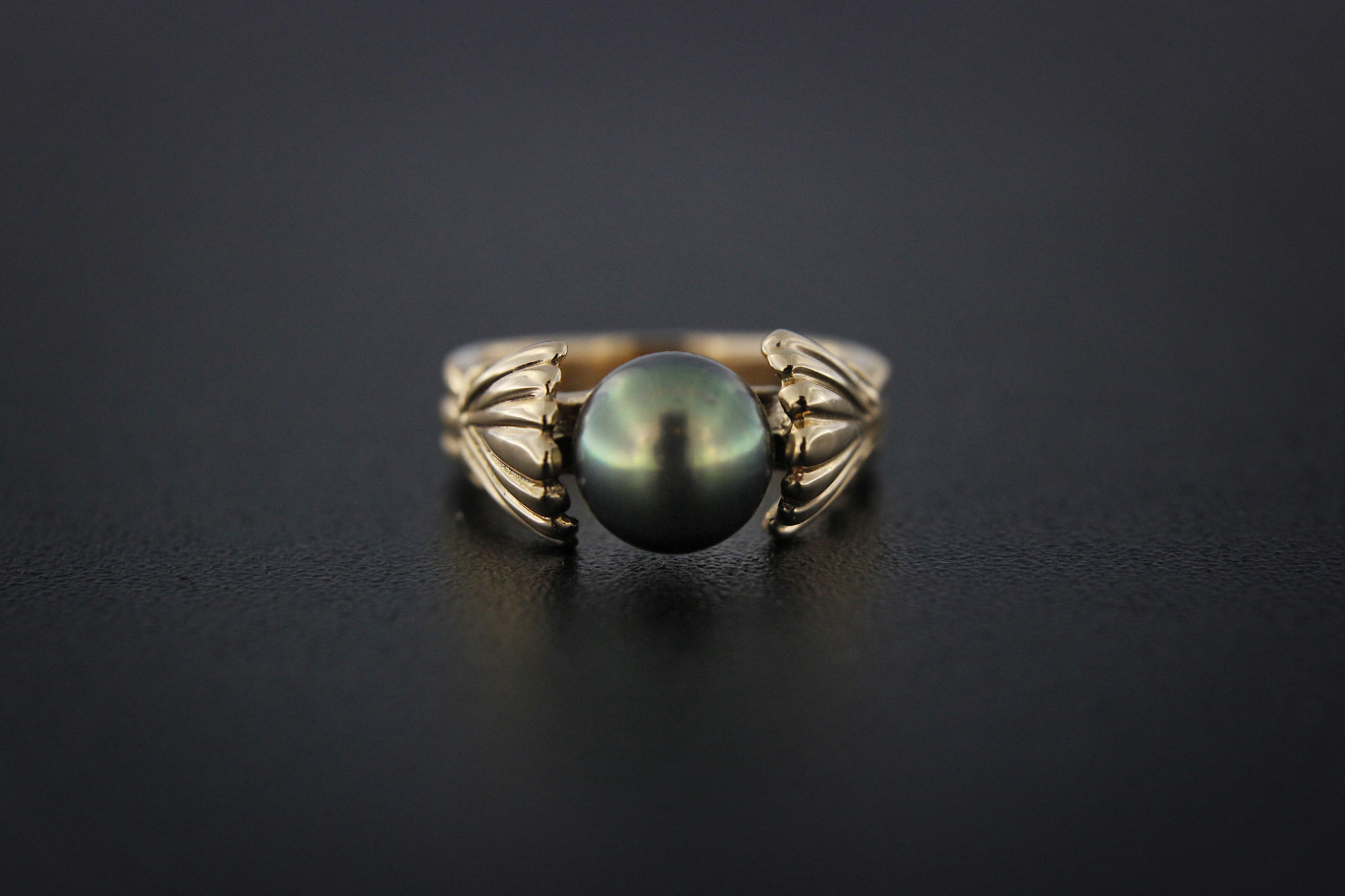 Rick Everett Designed Tahitian Pearl in Shell Ring Rick Everett Designed Tahitian Pearl in Shell Ring