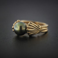 Rick Everett Designed Tahitian Pearl in Shell Ring