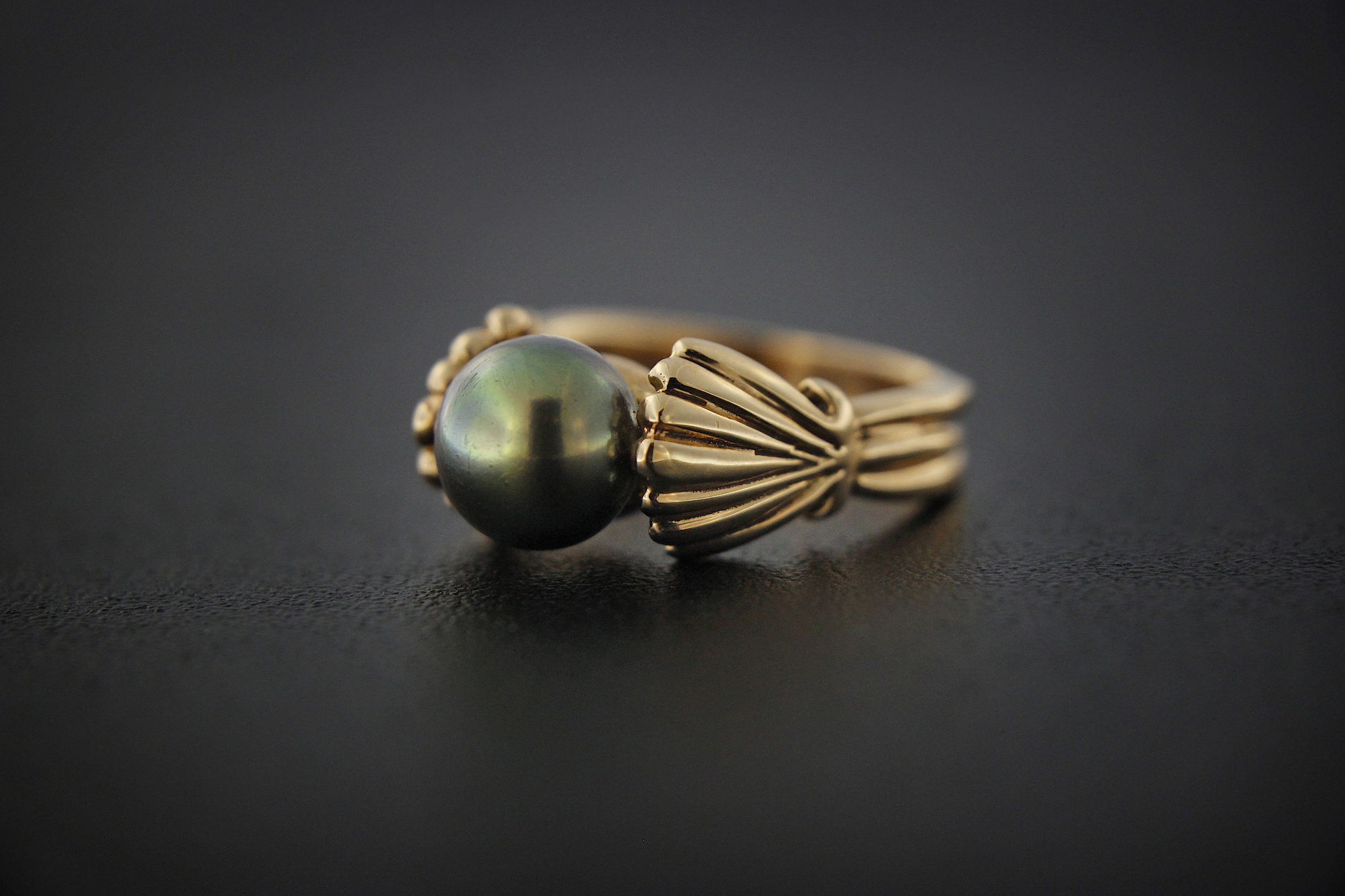 Rick Everett Designed Tahitian Pearl in Shell Ring Rick Everett Designed Tahitian Pearl in Shell Ring
