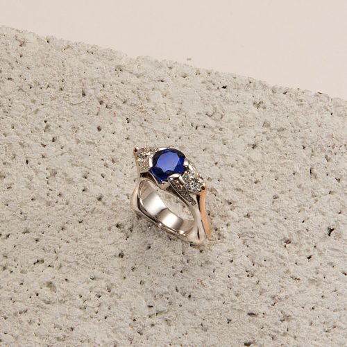 Rick Everett Designed Sapphire & Diamond Ring