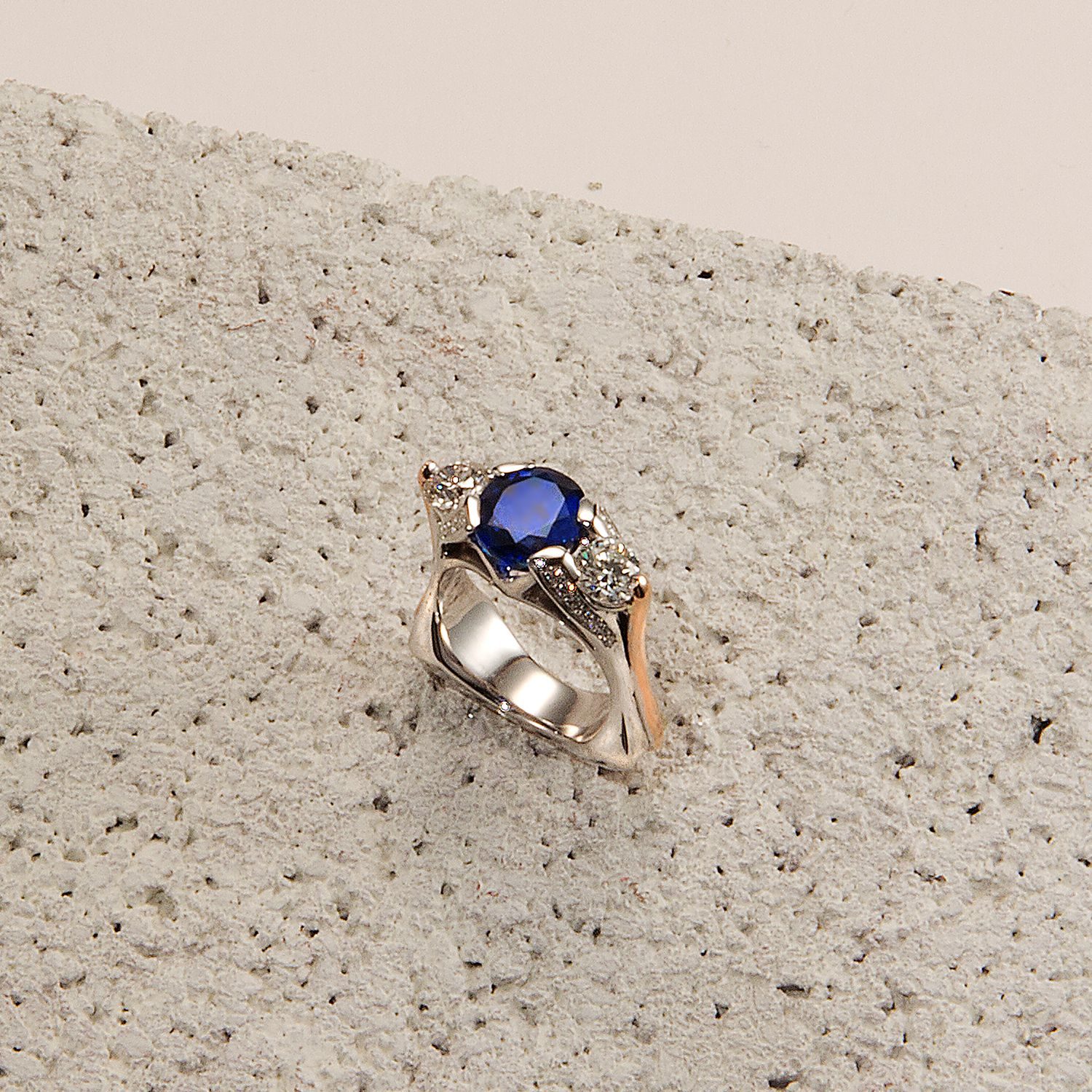 Rick Everett Designed Sapphire & Diamond Ring Rick Everett Designed Sapphire & Diamond Ring