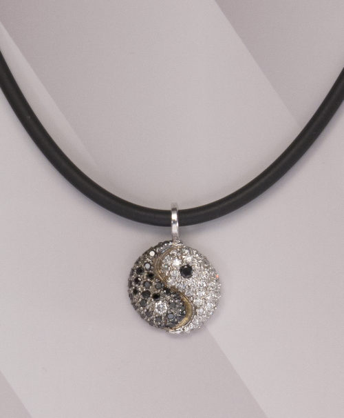 Diamond Yin Yang pendant